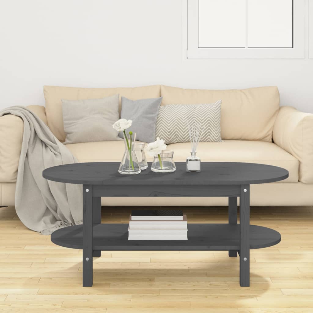 Stolić za kavu sivi 110 x 55 x 45 cm od masivne borovine