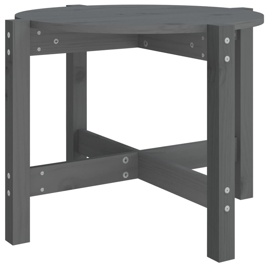 Stolić za kavu sivi Ø 62,5x45 cm od masivne borovine