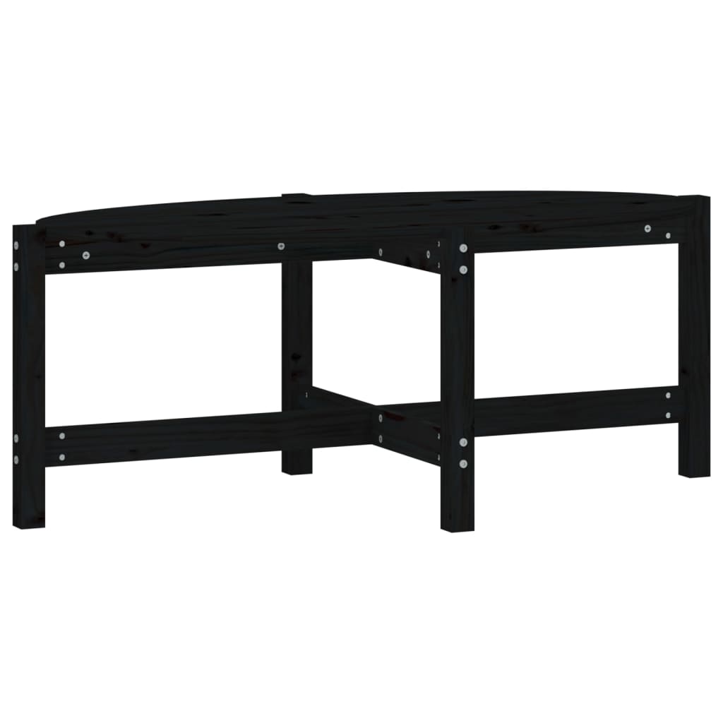 Stolić za kavu crni 118 x 63 x 45 cm od masivne borovine