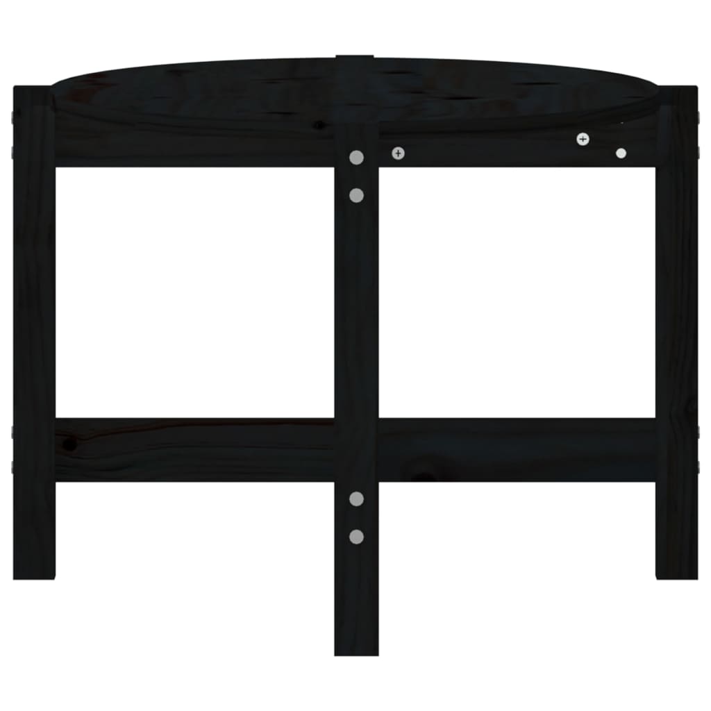 Stolić za kavu crni 118 x 63 x 45 cm od masivne borovine
