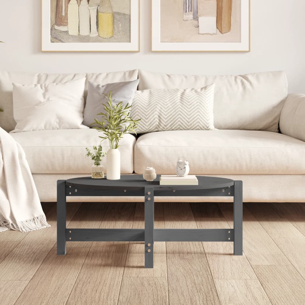 Stolić za kavu sivi 87 x 48 x 35 cm od masivne borovine