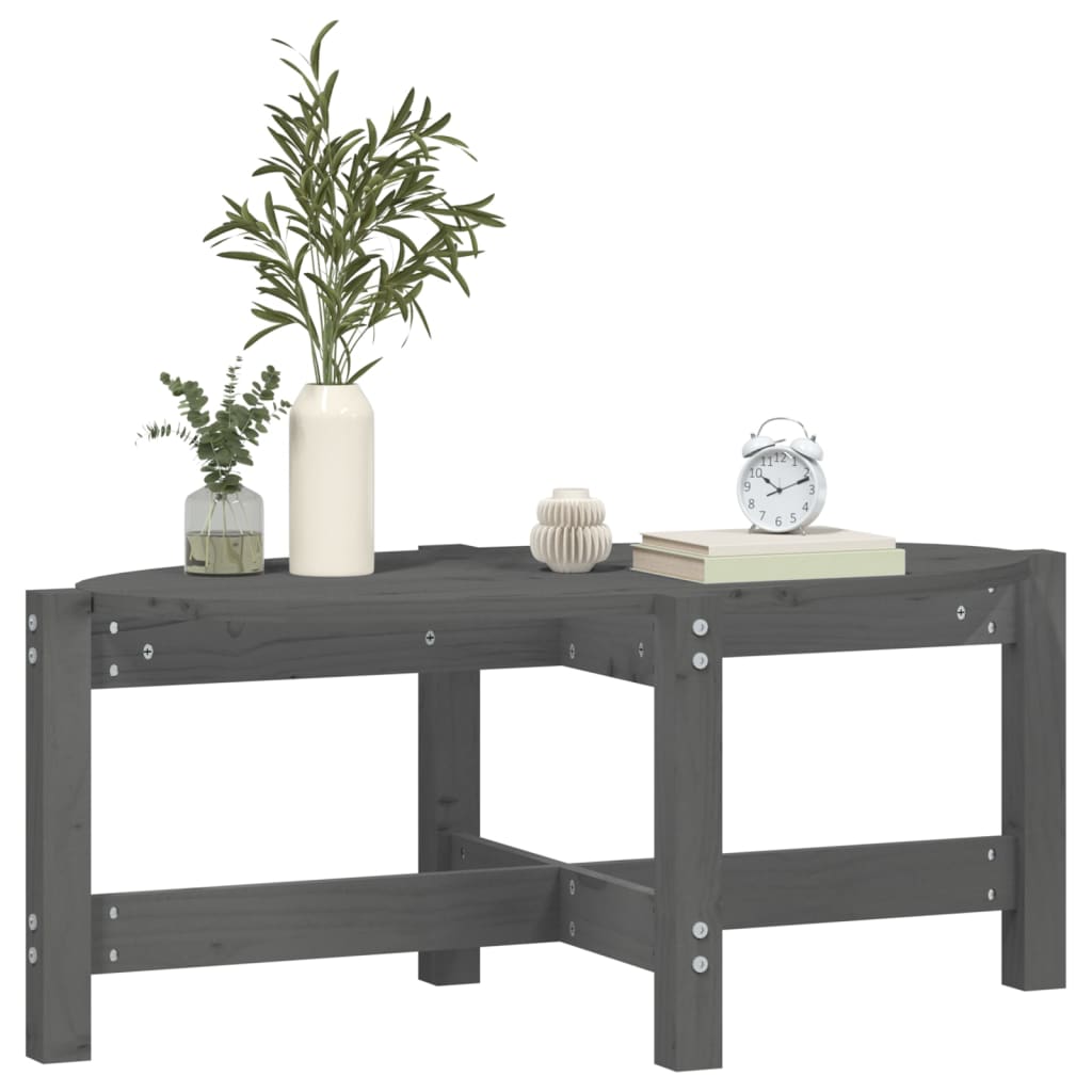 Stolić za kavu sivi 87 x 48 x 35 cm od masivne borovine