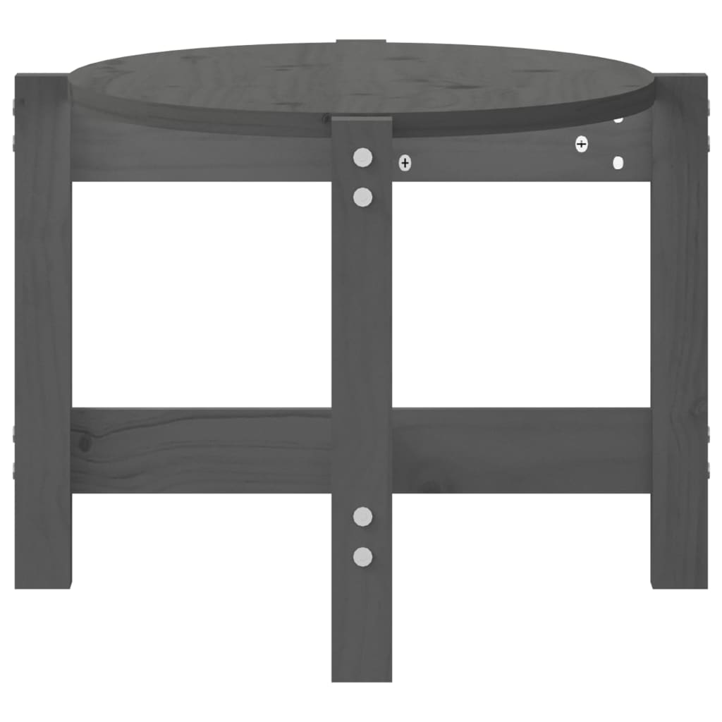 Stolić za kavu sivi 87 x 48 x 35 cm od masivne borovine