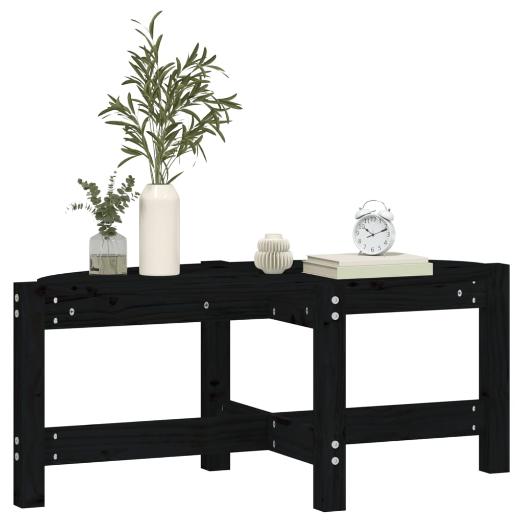 Stolić za kavu crni 87 x 48 x 35 cm od masivne borovine