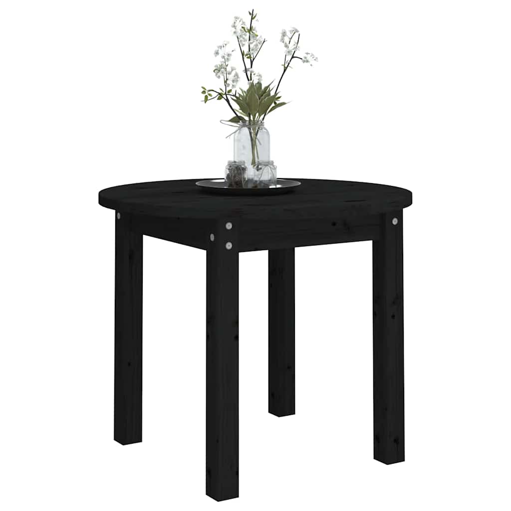 Stolić za kavu crni Ø 55x45 cm od masivne borovine