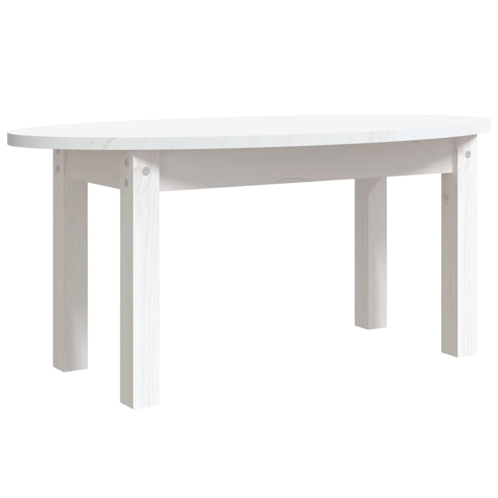 Stolić za kavu bijeli 80 x 40 x 35 cm od masivne borovine