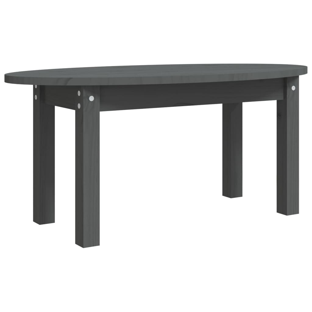 Stolić za kavu sivi 80 x 40 x 35 cm od masivne borovine