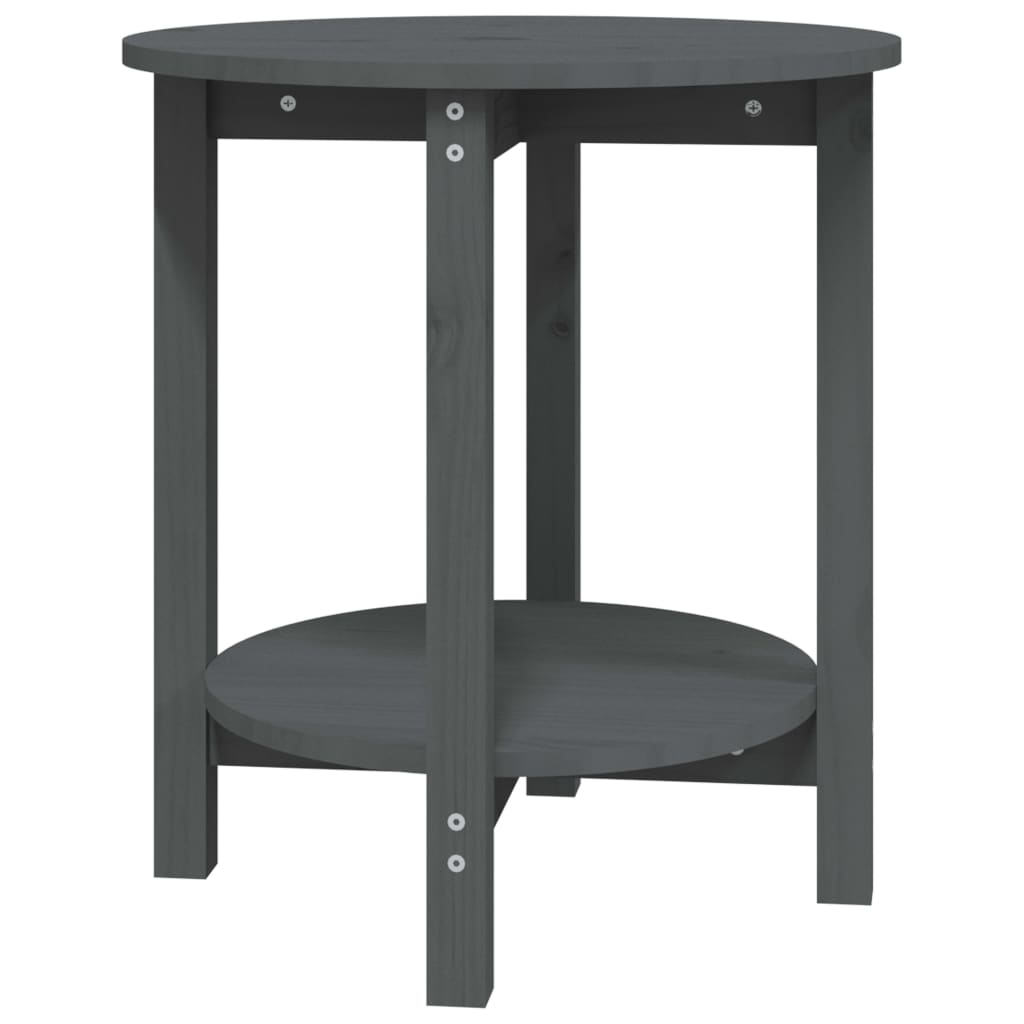 Stolić za kavu sivi Ø 55x60 cm od masivne borovine