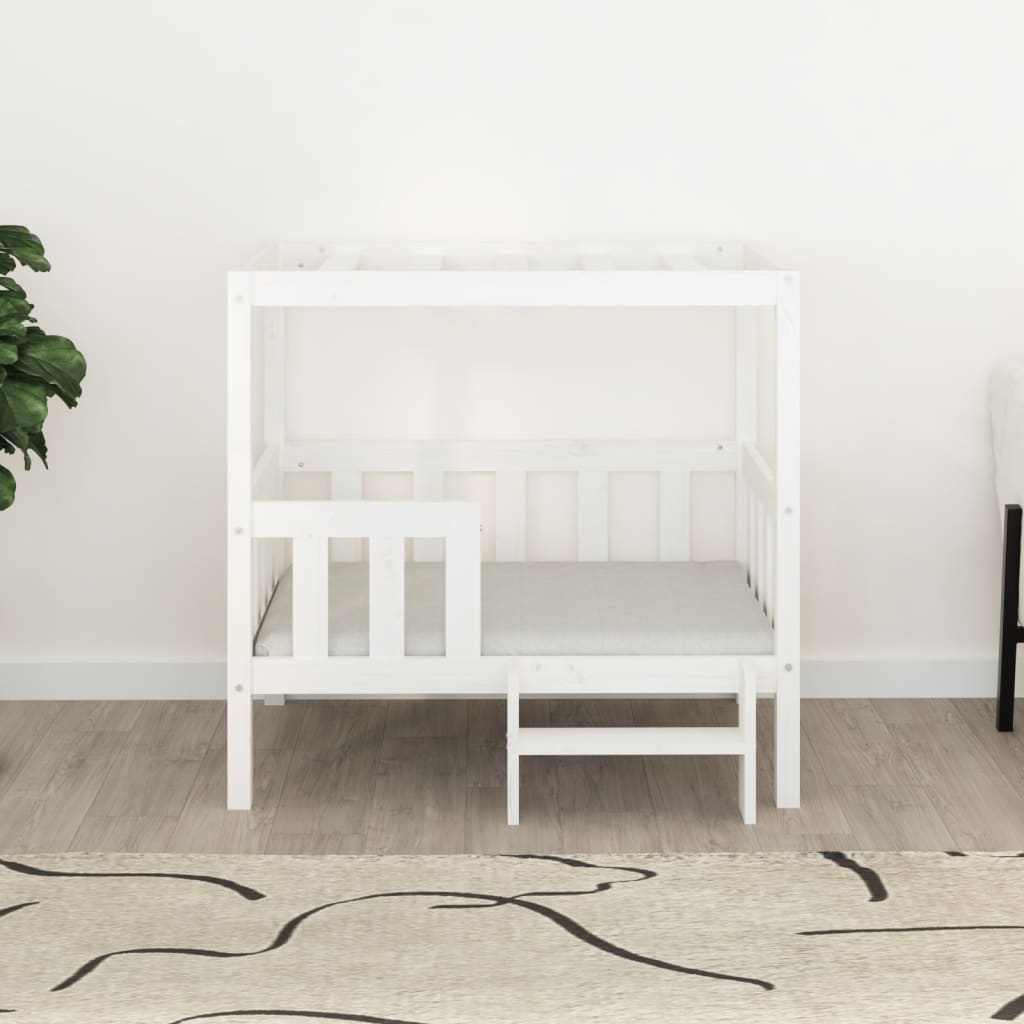 Krevet za pse bijeli 95,5x73,5x90 cm od masivne borovine