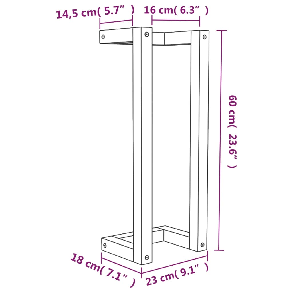 Stalak za ručnike 23 x 18 x 60 cm od masivne borovine