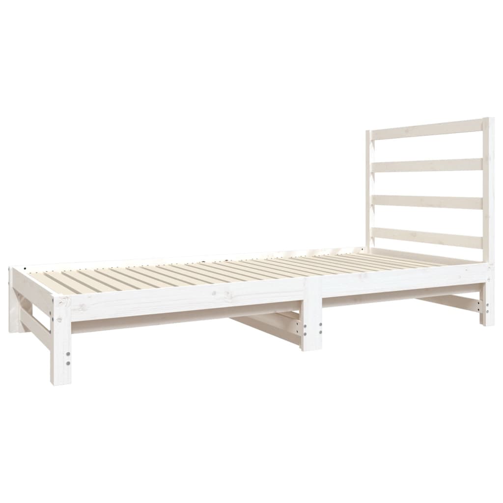 Dnevni ležaj na izvlačenje bijeli 2x(90x190)cm masivna borovina
