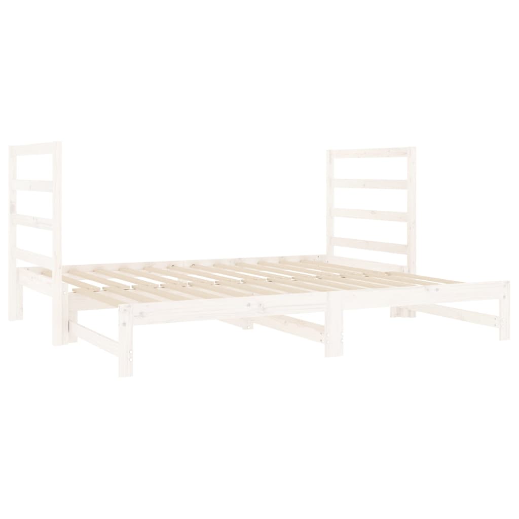 Dnevni ležaj na izvlačenje bijeli 2x(90x190)cm masivna borovina
