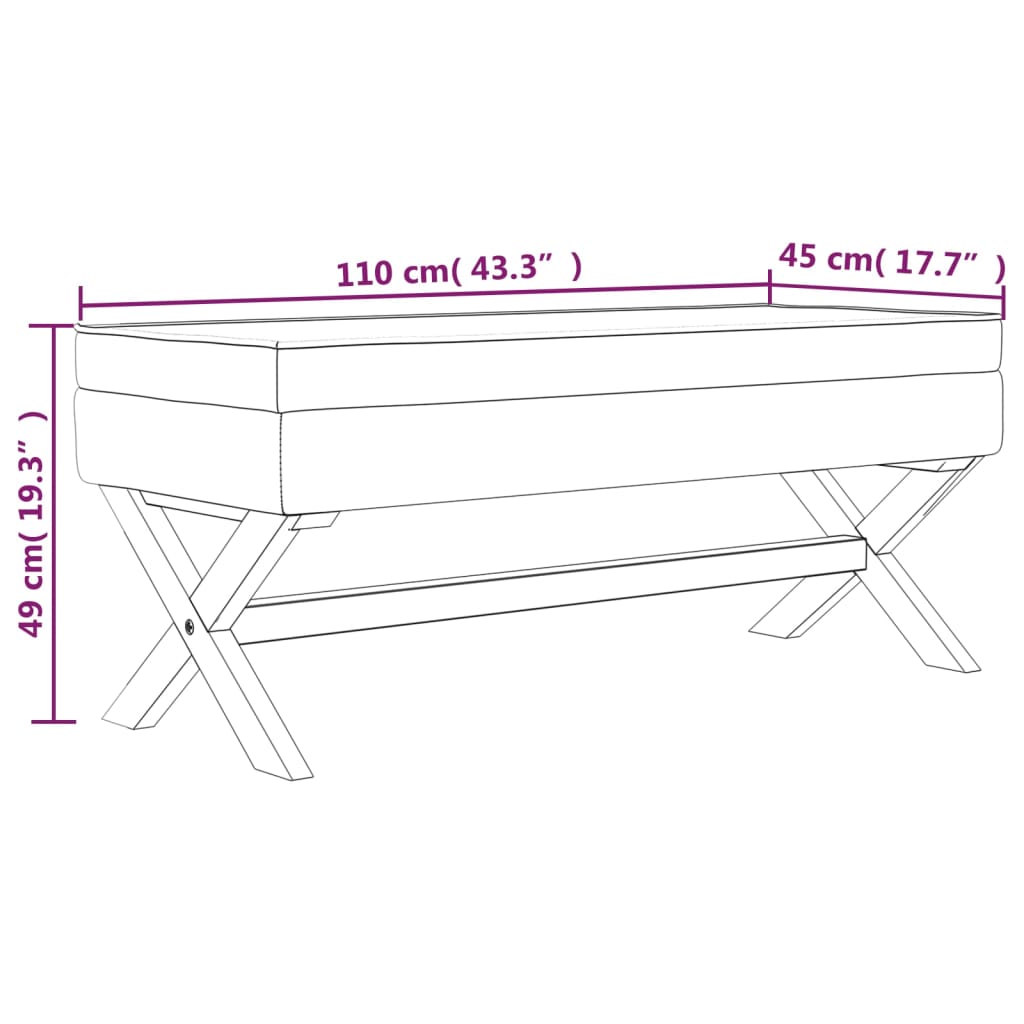 Tabure za pohranu 110 x 45 x 49 cm platneni