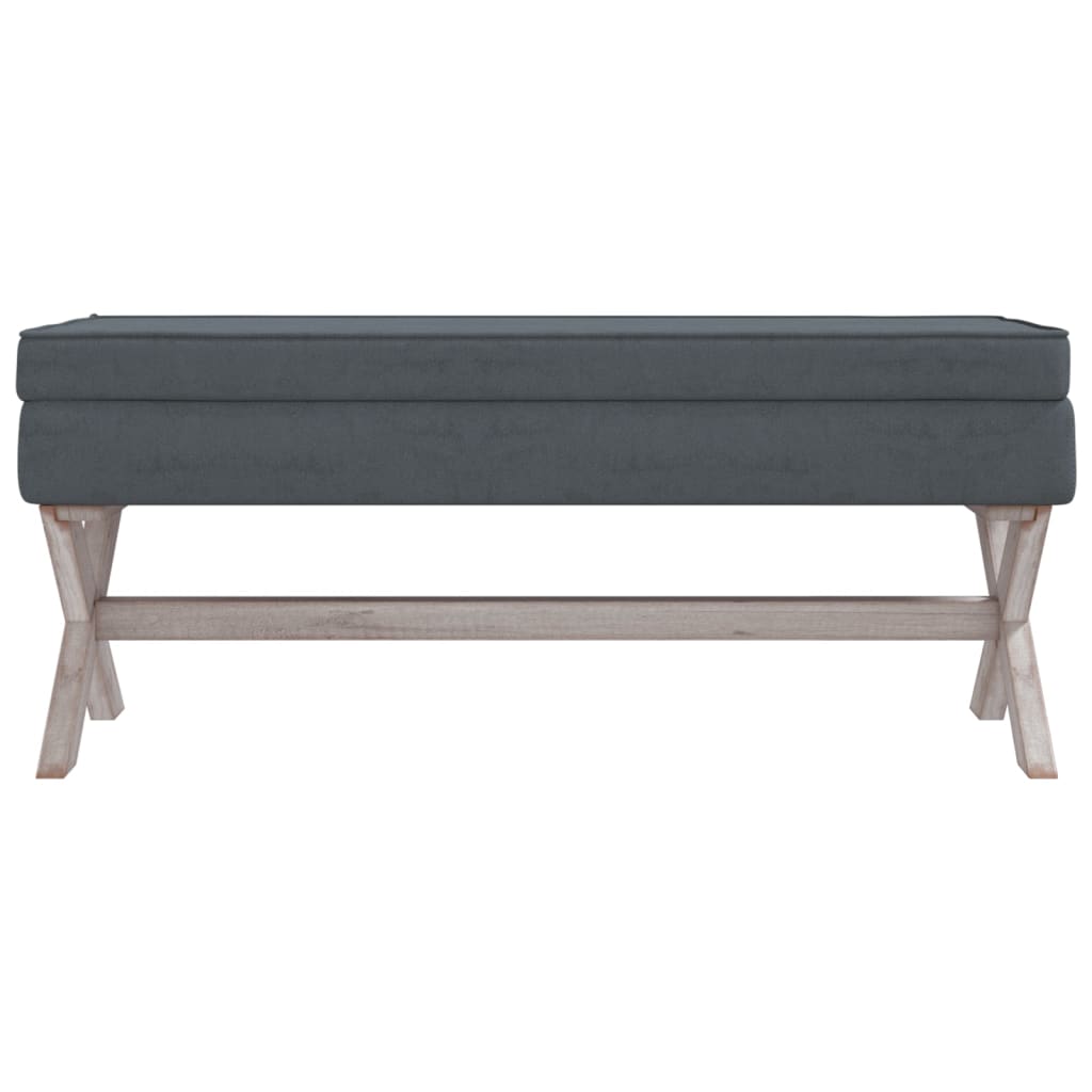 Tabure za pohranu tamnosivi 110 x 45 x 49 cm baršunasti