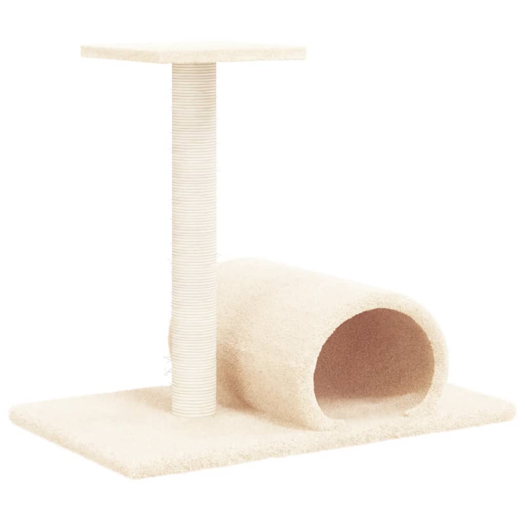 Grebalica za mačke s tunelom krem 60 x 34,5 x 50 cm