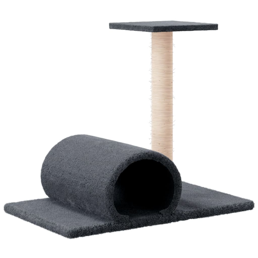 Grebalica za mačke s tunelom tamnosiva 60 x 34,5 x 50 cm