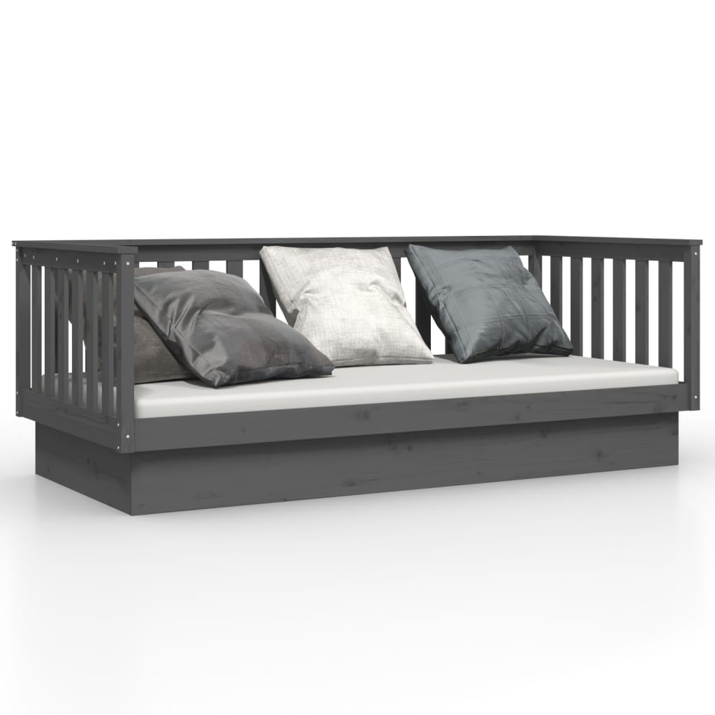 Dnevni krevet sivi 100x200 cm od masivne borovine