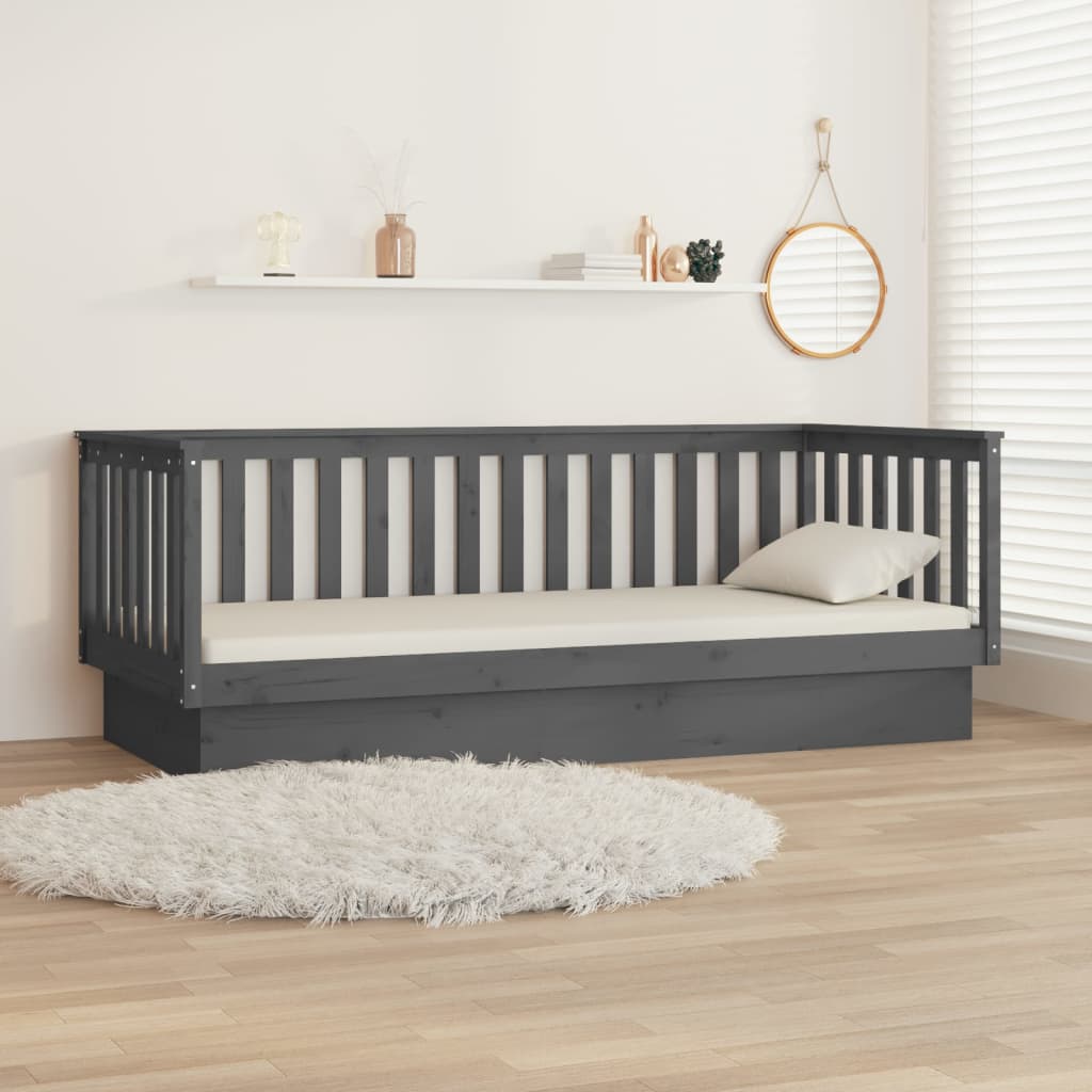 Dnevni krevet sivi 100x200 cm od masivne borovine