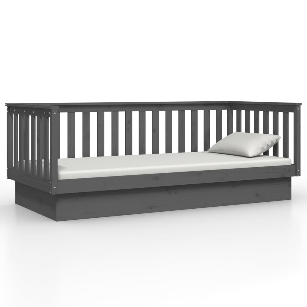 Dnevni krevet sivi 100x200 cm od masivne borovine