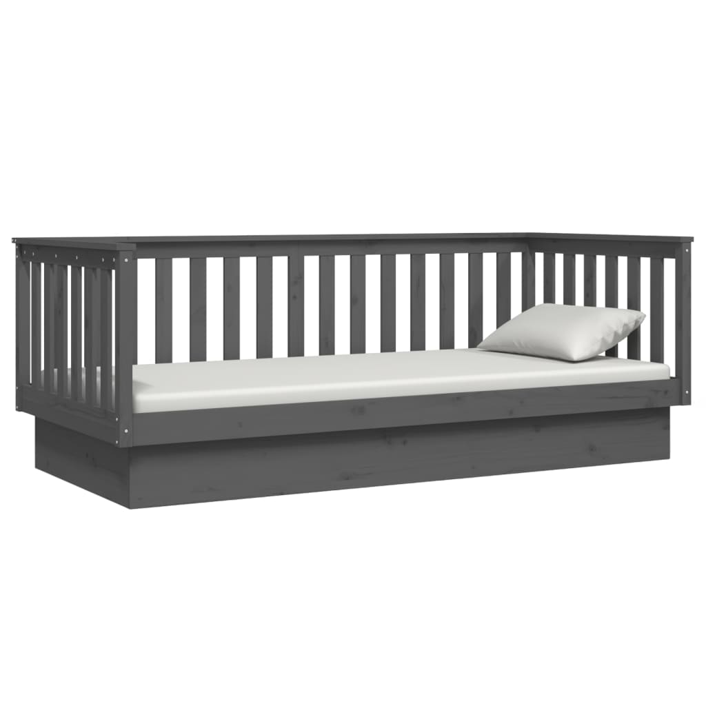 Dnevni krevet sivi 100x200 cm od masivne borovine
