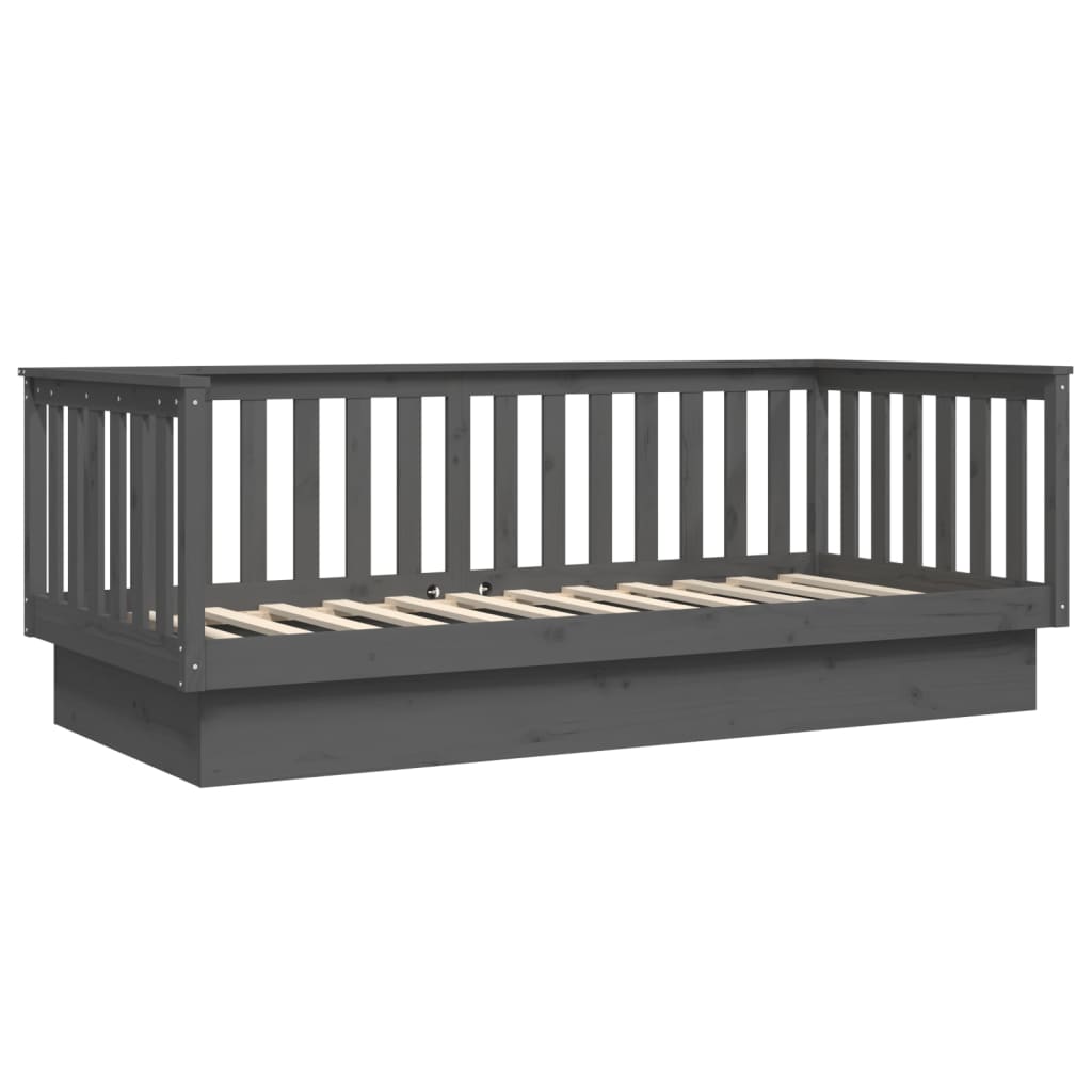 Dnevni krevet sivi 100x200 cm od masivne borovine