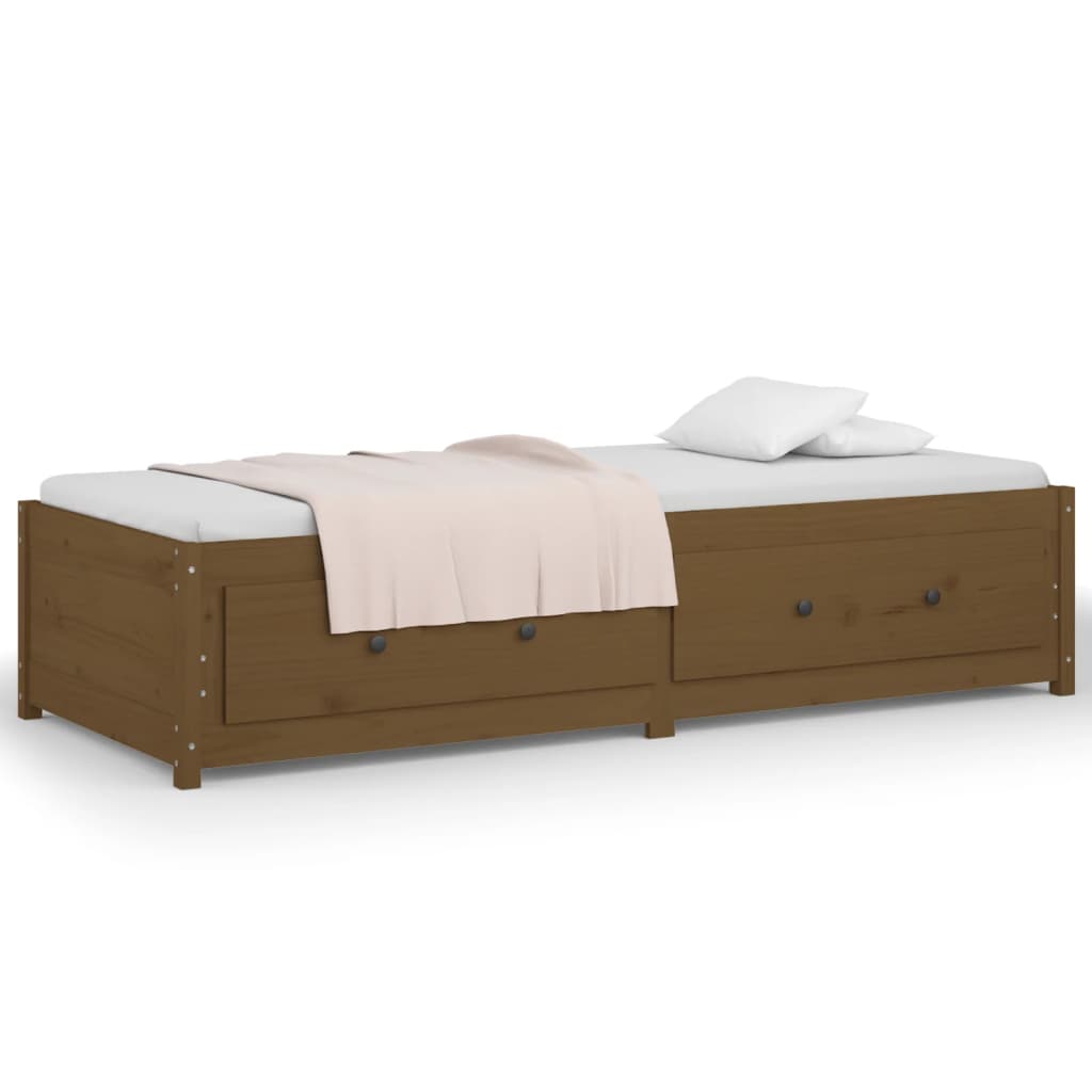 Dnevni ležaj smeđa boja meda 80 x 200 cm od masivne borovine