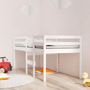 Visoki krevet bijeli 80 x 200 cm od masivne borovine