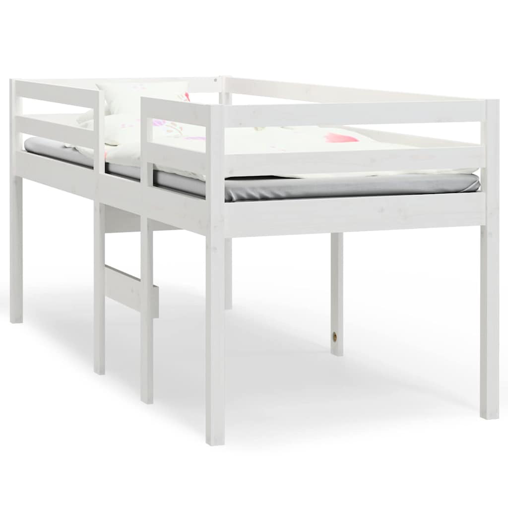 Visoki krevet bijeli 75 x 190 cm od masivne borovine