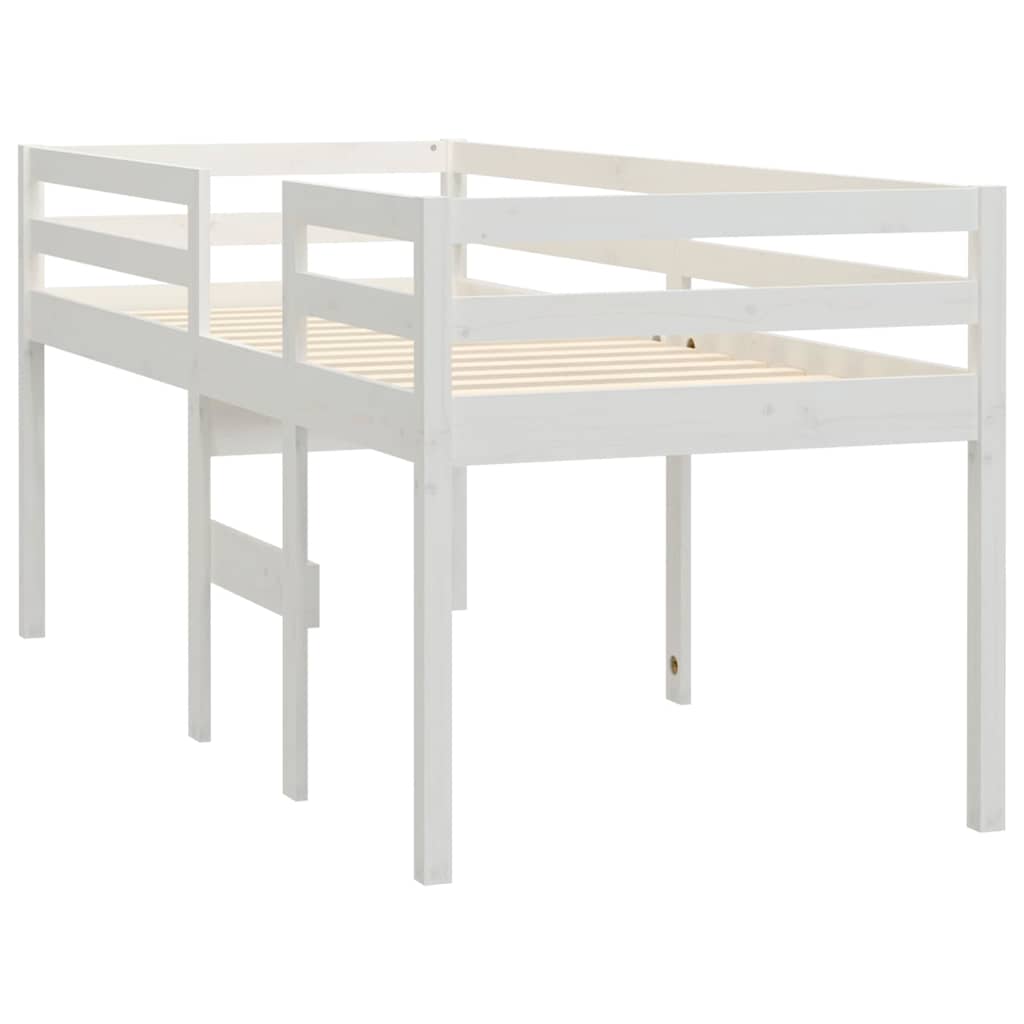 Visoki krevet bijeli 75 x 190 cm od masivne borovine