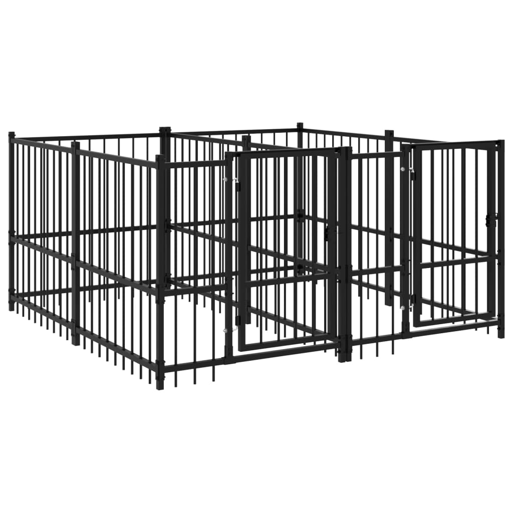 Vanjski kavez za pse čelični 3,75 m²