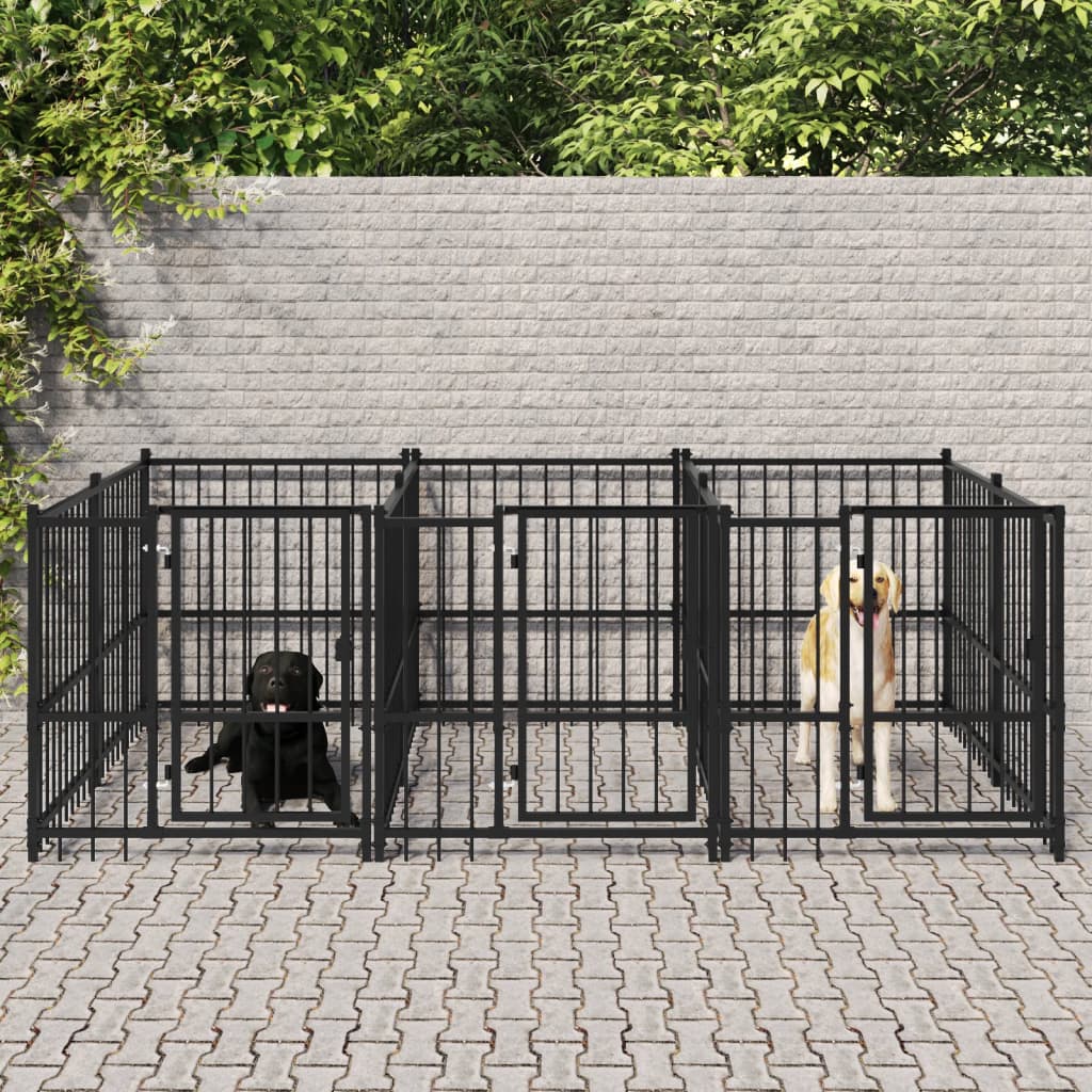 Vanjski kavez za pse čelični 5,63 m²