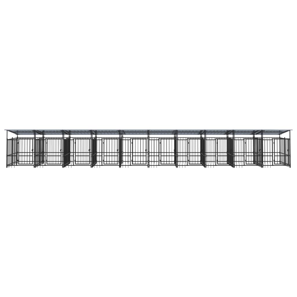 Vanjski kavez za pse s krovom čelični 18,77 m²