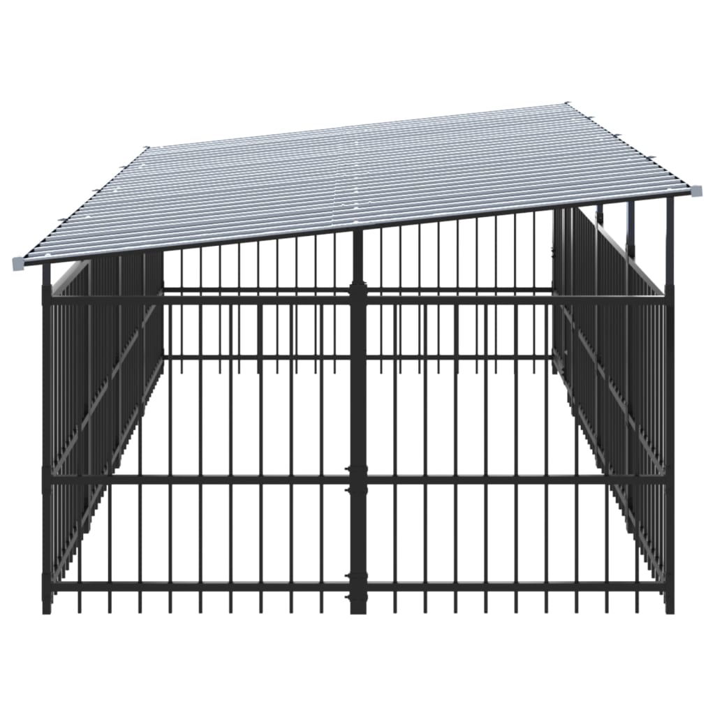 Vanjski kavez za pse s krovom čelični 7,51 m²