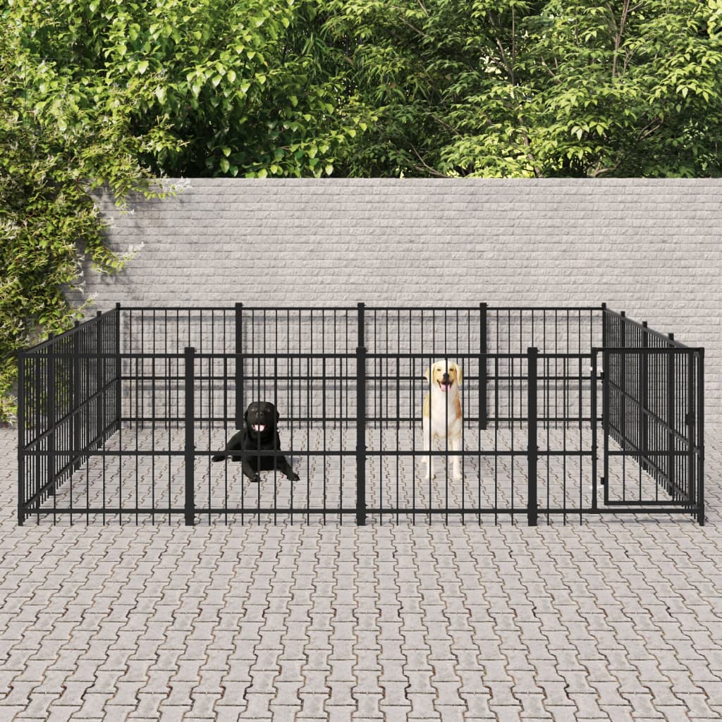 Vanjski kavez za pse čelični 15,05 m²