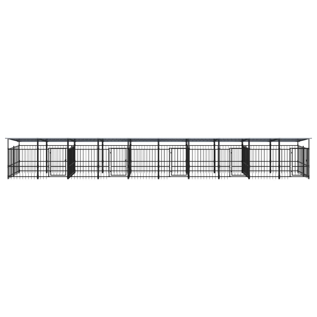 Vanjski kavez za pse s krovom čelični 18,77 m²