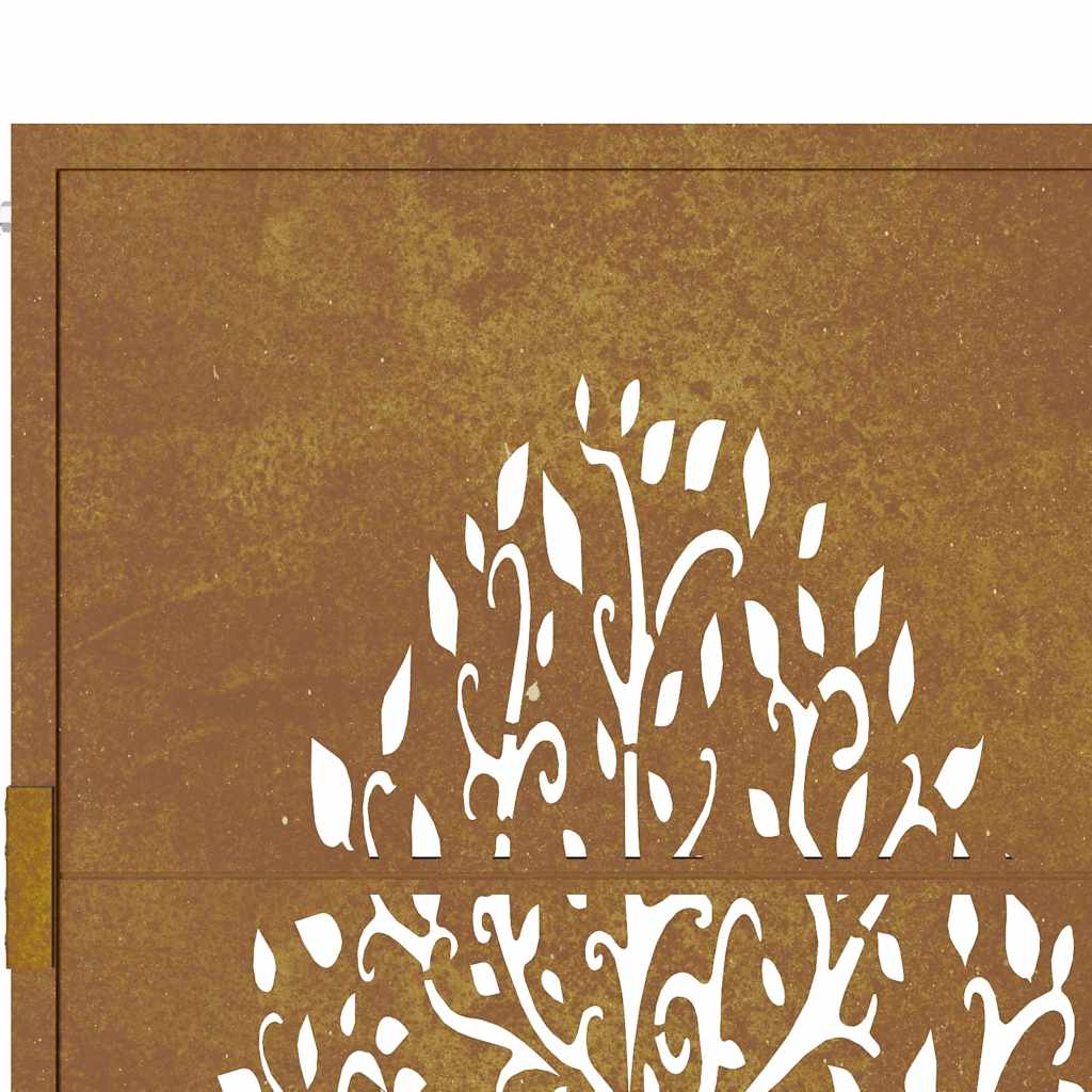 Vrtna vrata 100x100 cm Corten čelik Dizajn stabla