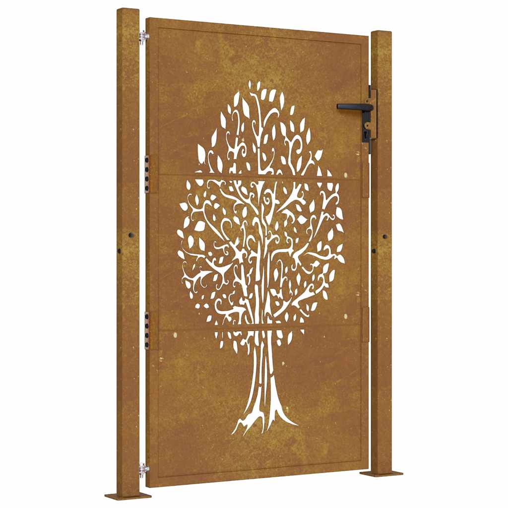 Vrtna vrata 100x150 cm Corten čelik Dizajn stabla