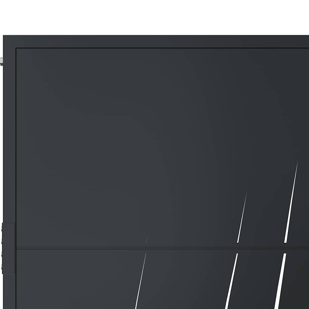 Vrtna vrata antracit 100x125 cm dizajn s čeličnim travom