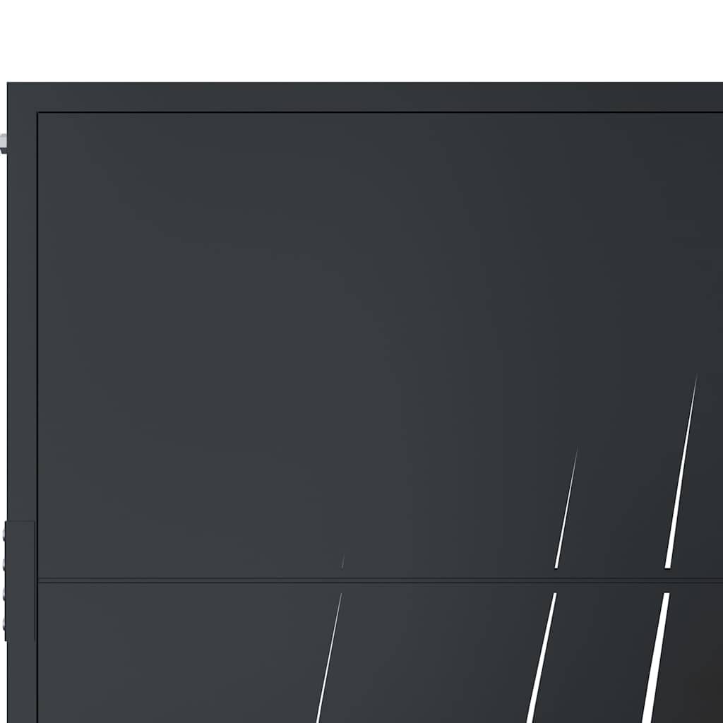 Vrtna vrata antracit 100x200 cm dizajn s čeličnim travom