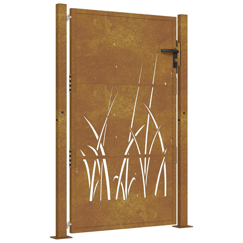 Vrtna vrata 100x125 cm Corten čelik dizajn trave