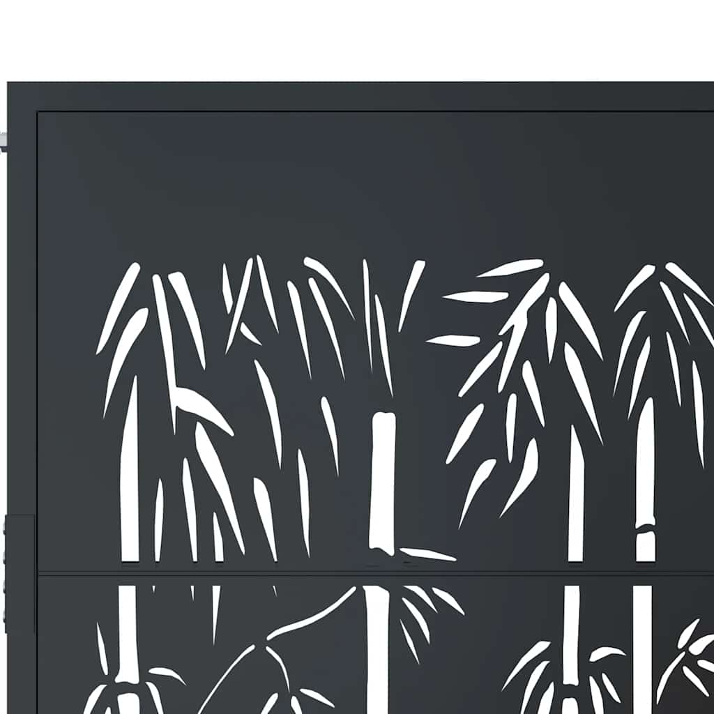Vrtna vrata antracit boje 100x175 cm, dizajn od čelika i bambusa