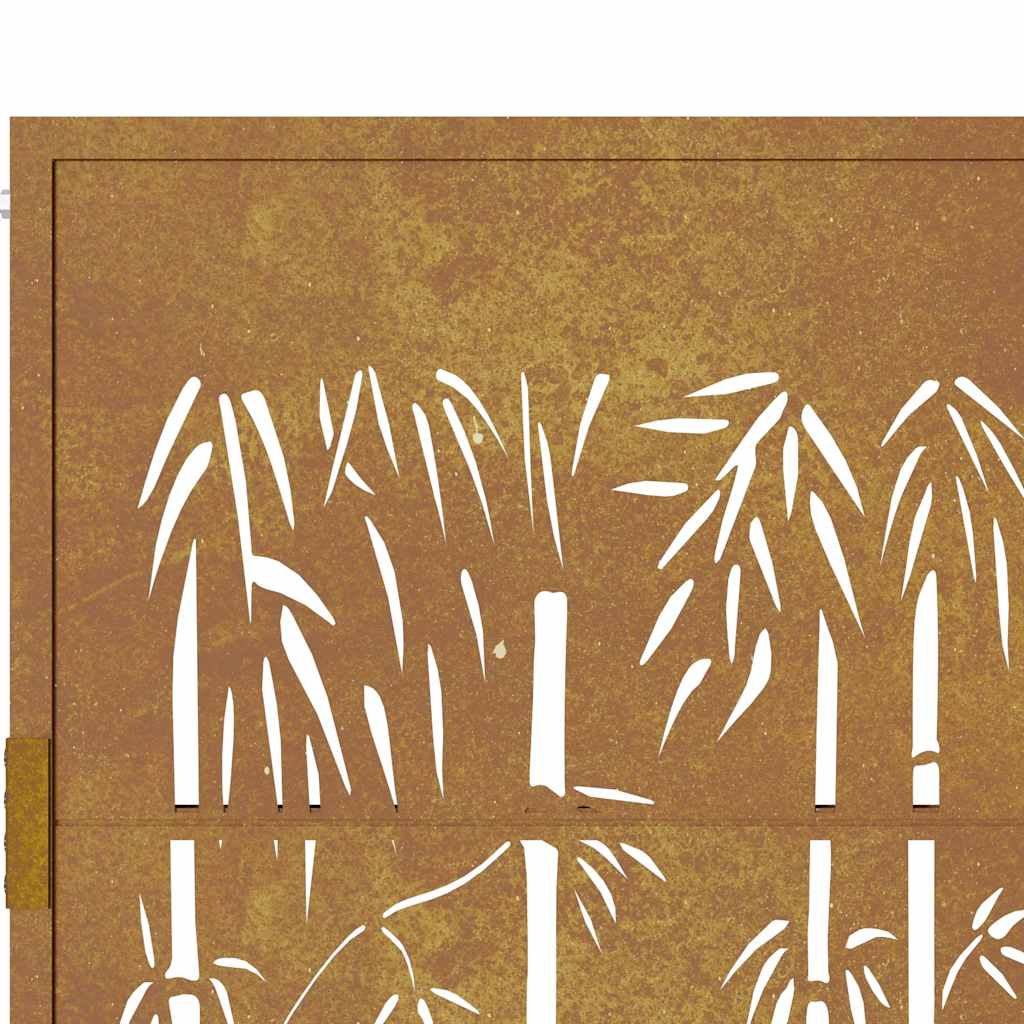 Vrtna vrata 100x150 cm Corten čelik dizajn od bambusa