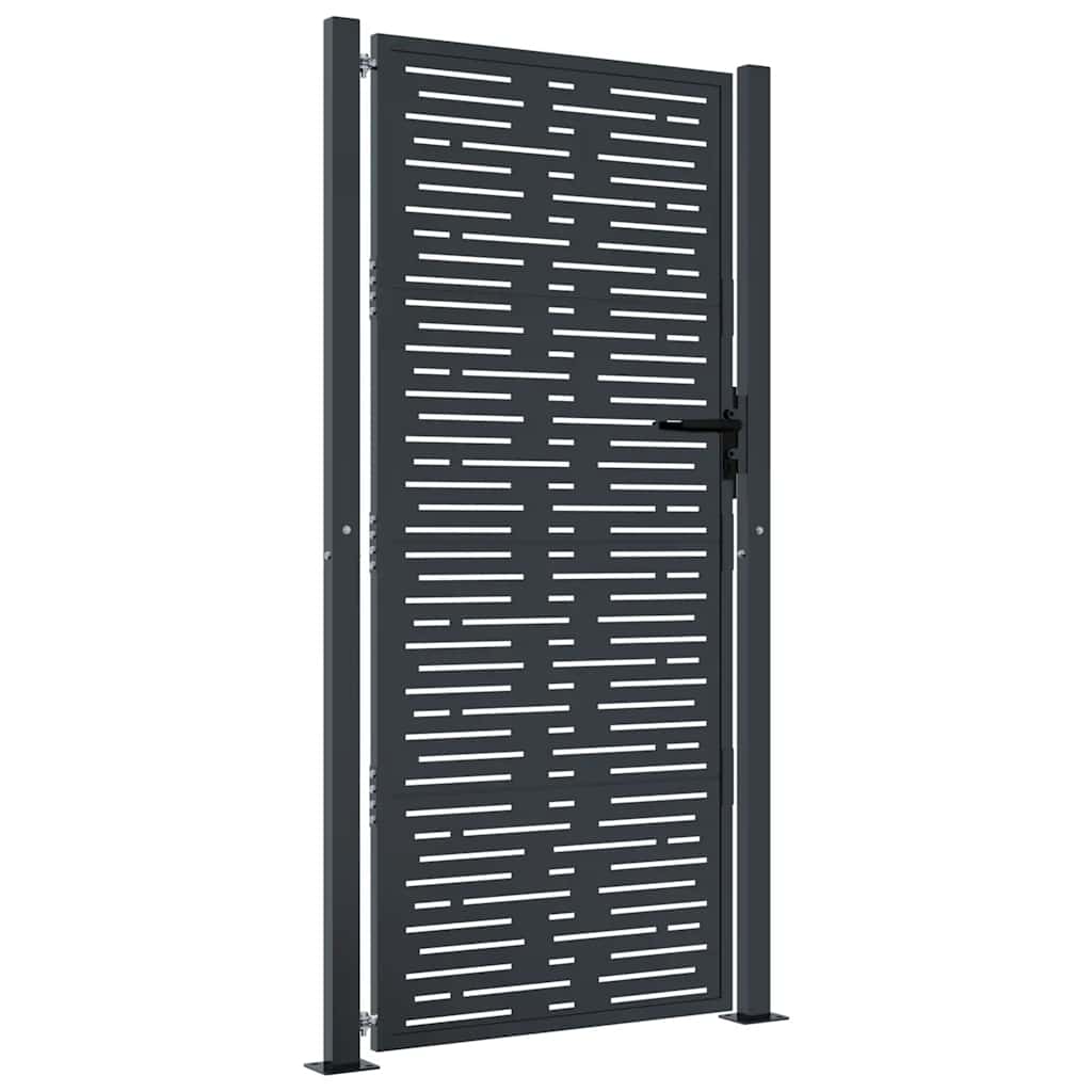 Vrtna vrata antracit boje 100x200 cm čelična kvadratna dizajna