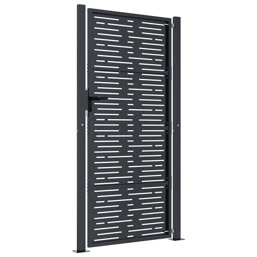 Vrtna vrata antracit boje 100x200 cm čelična kvadratna dizajna