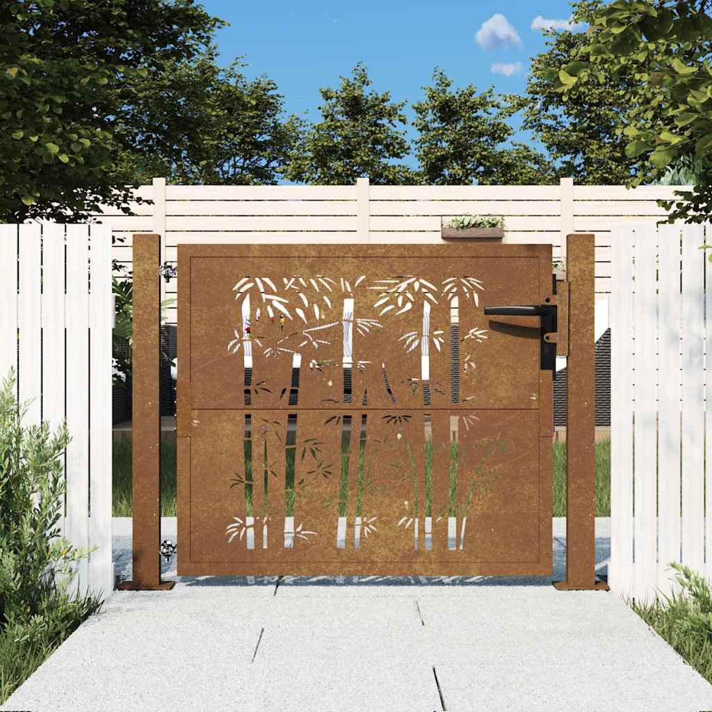 Vrtna vrata 100x75 cm od korten čelika, kvadratni dizajn