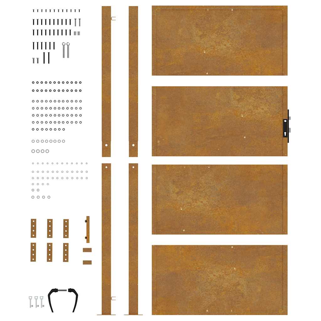 Vrtna vrata 100x175 cm Corten čelik