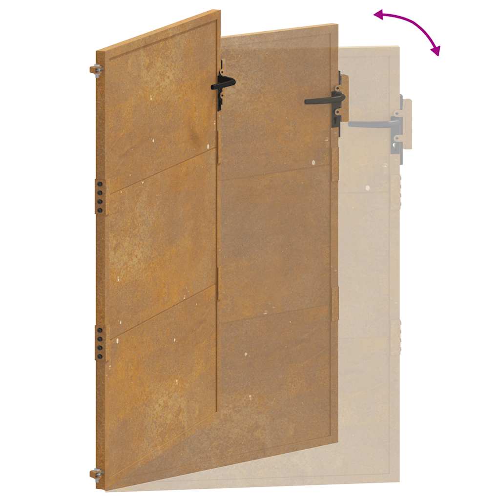 Vrtna vrata 100x200 cm Corten čelik