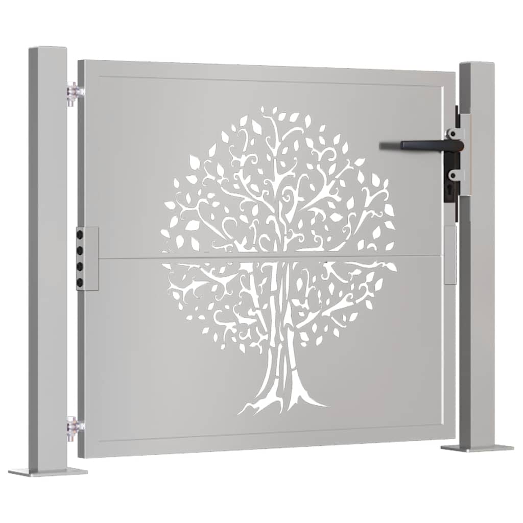 Vrtna vrata 100x125 cm Corten čelik Dizajn stabla