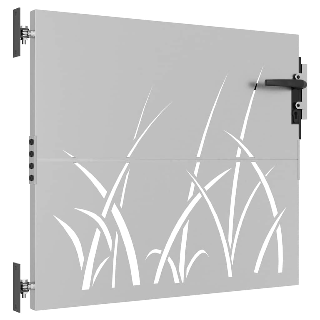 Vrtna vrata 85 x 75 cm od čelika COR-TEN s uzorkom trave