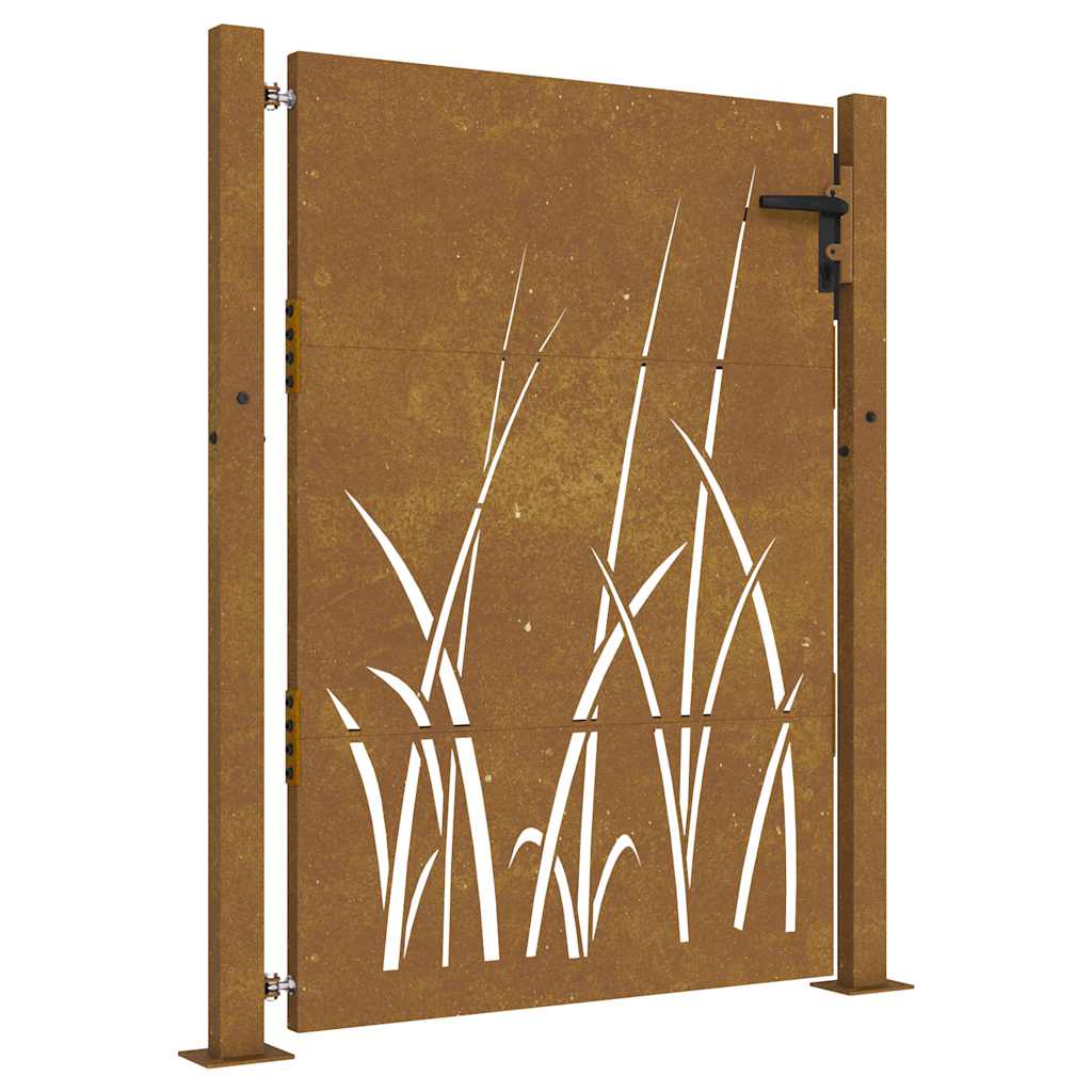 Vrtna vrata 100x125 cm Corten čelik dizajn trave